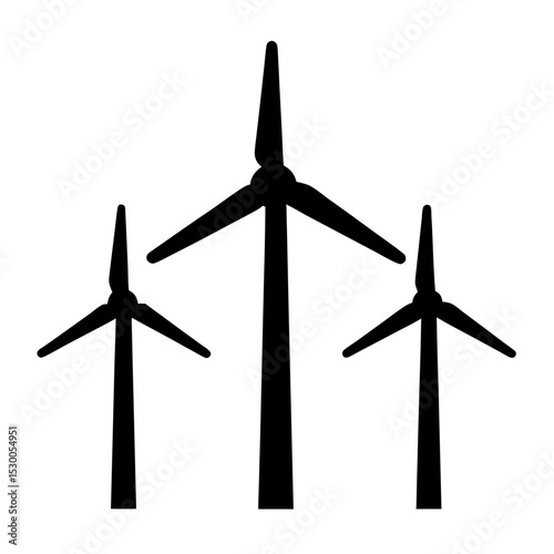 wind turbines isolated on white