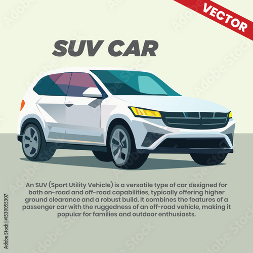 SUV car vector infographic including explanation