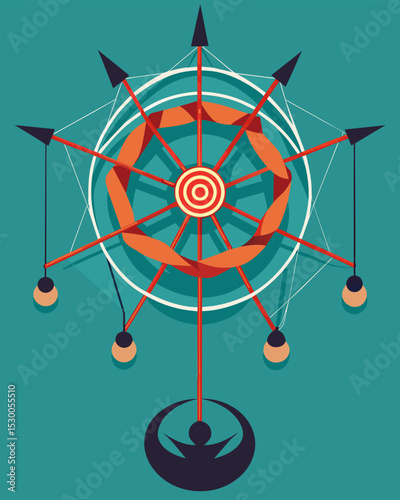 A web spun by a skilled manipulator each strand symbolizing tactics like manipulation through pity manipulation through diversion and manipulation through feigning helplessness.. Vector illustration