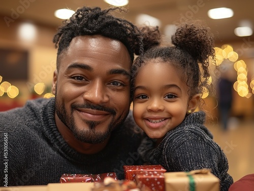 Happy father and daughter smiling together