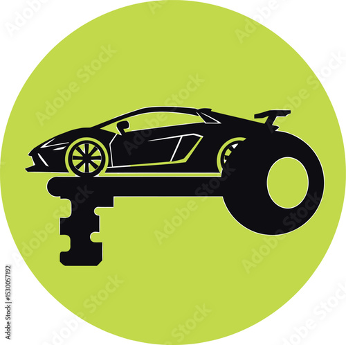 Car key logo design for automotive industry and car rental services vector illustration concept