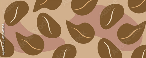 abstract background with brown spots similar to coffee beans, interesting print, vector illustration