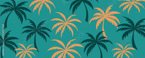 abstract background with palm trees, simple illustration, summer and holiday atmosphere. vector illustration.