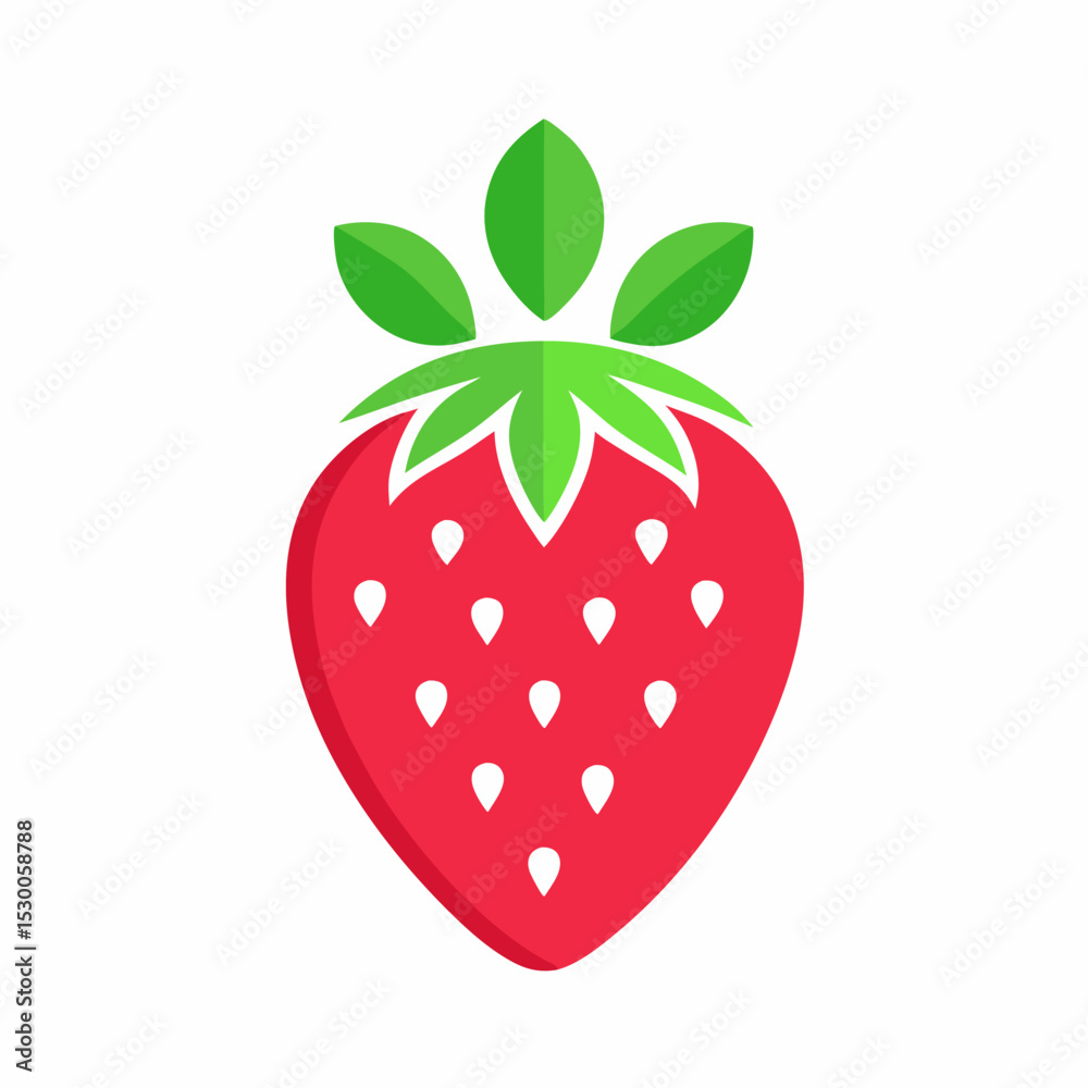 Obraz premium A Single Strawberry Icon Design with Simple Vector Illustration Style for Fruit Related Visuals