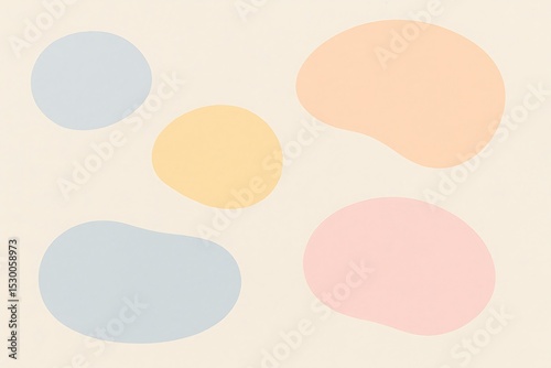 Wallpaper Mural Abstract composition of pastel blob shapes on a light beige backdrop. Torontodigital.ca