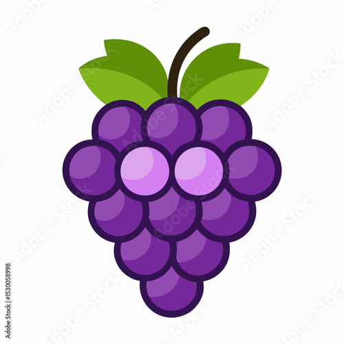Single Grape Bunch Icon Design for Food Wine Agriculture or Healthy Eating Related Projects and Creative