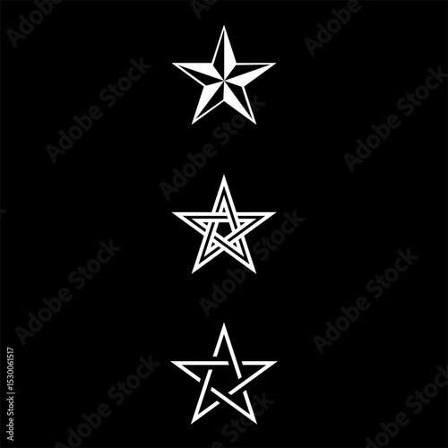 set of three star logo shapes