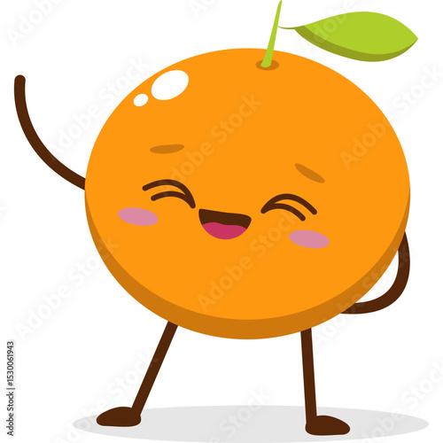 Cute Kawai Orange Character Mascot Element Icon