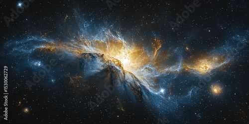Vast expanse of nebulae with swirling colors