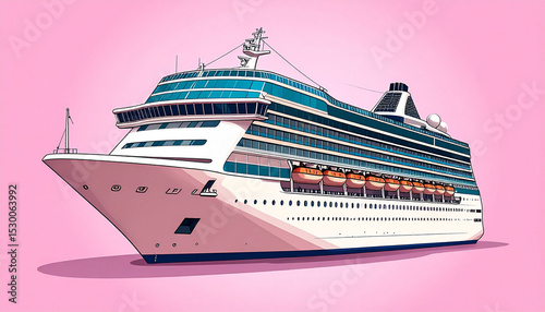 Luxurious Cruise Ship Sailing on Calm Waters A Stunning View of a Modern Cruise Liner