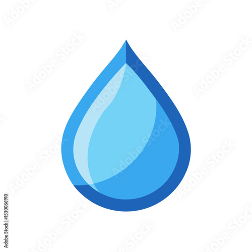 Elegant Pure Water Droplet Icon with Smooth Line Divisions Design