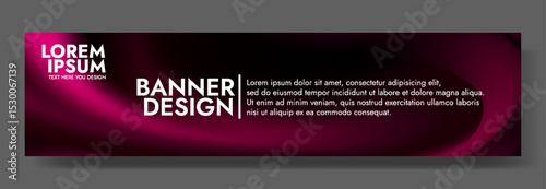 Modern banner design with a shimmering amethyst background.