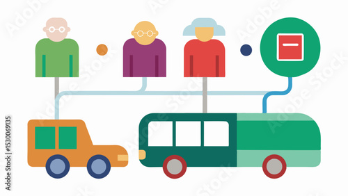 DementiaFriendly Transportation Public transportation systems that have been modified to better accommodate individuals with dementia with colorcoded routes clear signage and. Vector illustration