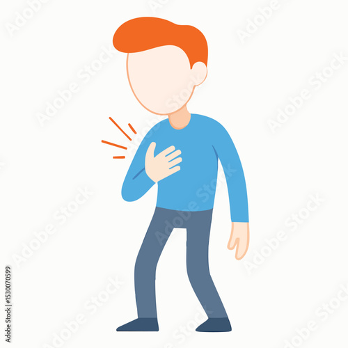 Flat Style Detailed Heart Attack Illustration Concept for Medical Presentation