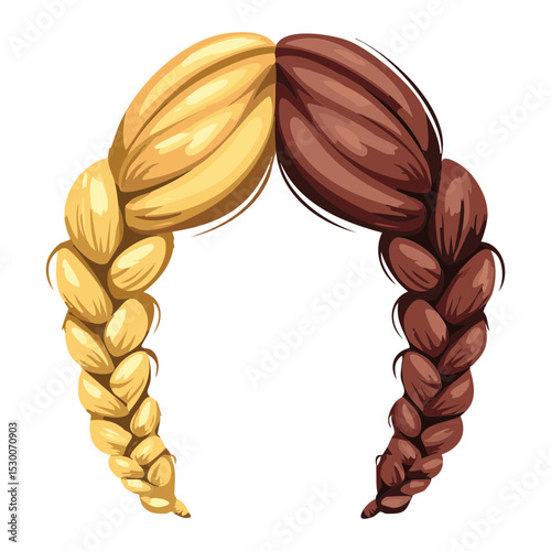 Split Color Blonde Brown Braided Hairstyle