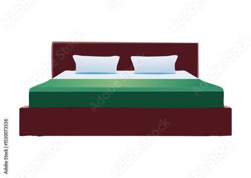 Rich Green Bed Red Green Pillows