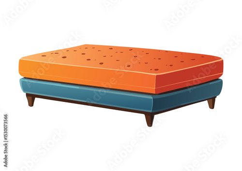 Comfortable Layered Mattress Orange Blue