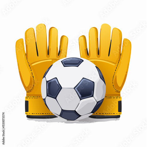 Soccer goalie gloves and ball, ready for action.