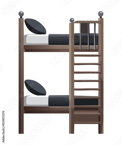 Dark Wood Bunk Bed Modern Design