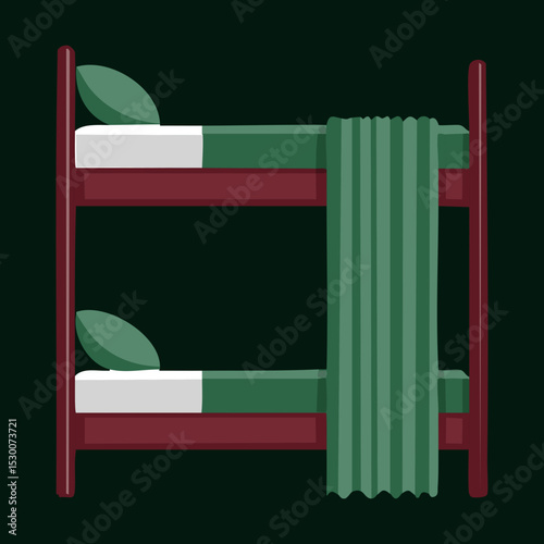 Elegant Dark Green Bunk Bed