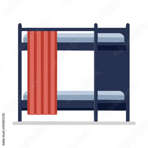 Stylish Dark Blue Bunk Bed Red