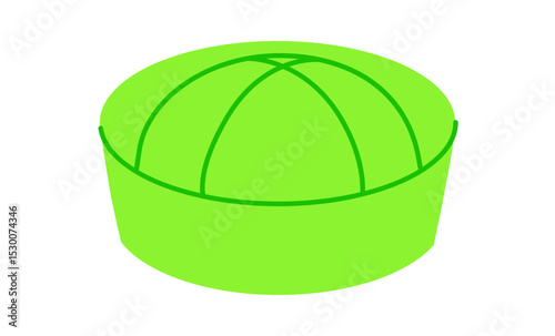 Sailor Pillbox shape Hat. Head Fashion accessory cap clothing technical illustration. Vector headgear for Men, women, unisex style, flat template CAD mockup sketch outline isolated