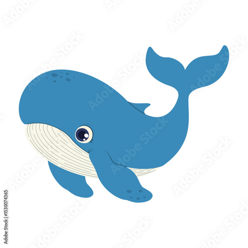 Happy blue whale with a sweet smile. Perfect for kids’ illustrations, educational projects, and ocean-themed designs.