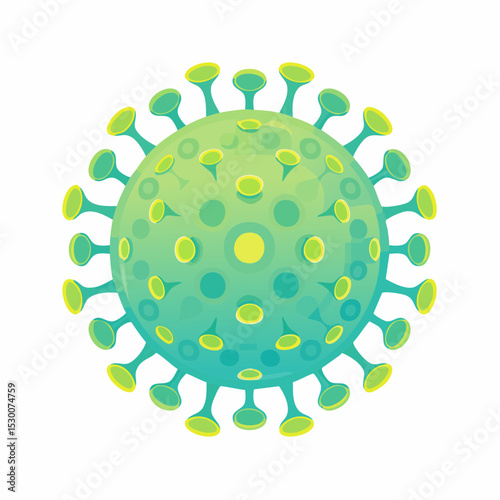 Microscopic View of a Virus Detailed Illustration