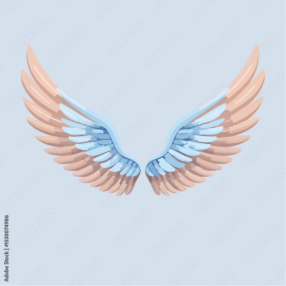Obraz premium Pastel Pink and Blue Angel Wings Elegant Illustration