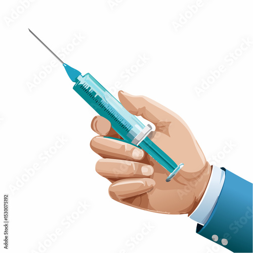 Medical Hand Holding Syringe Vaccination, Injection, Healthcare