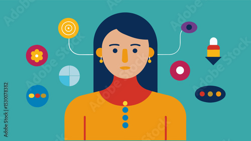 Sensory selfportraits Participants can create a selfportrait using various materials such as fabric beads and buttons to represent different aspects of themselves. This project. Vector illustration