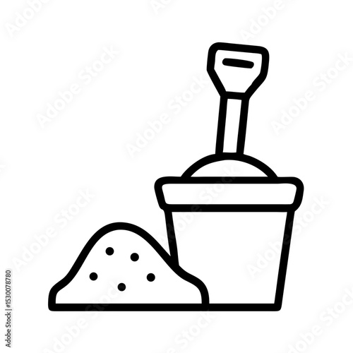 Sand mold with shovel and bucket for children's play  