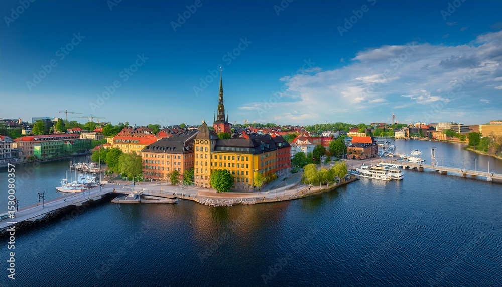 Naklejka premium the swedish municipality of nacka known for being a smart city has published a digital report outlining the results and statistics of its digitization progress specifically in stockholm