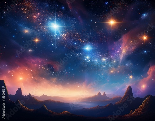 stars shining brightly in a cosmic night sky filled with wonders