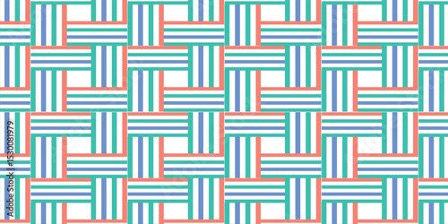 beige, orange, pink, green and black parquet background, strip in parquet seamless repeat style design for fabric printing or wallpaper or background, chessboard, square checkerboard