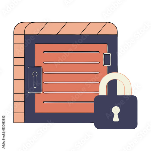 Storage unit icon representing fulfillment centers in flat design