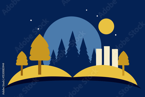Charming Storybook Clearing Animation Cartoon Video Background with Fence Vector