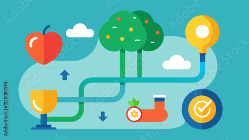 Following a personalized diet plan is like a road map for improving your brain health. It provides clear guidelines and direction for reaching your desired destination.. Vector illustration