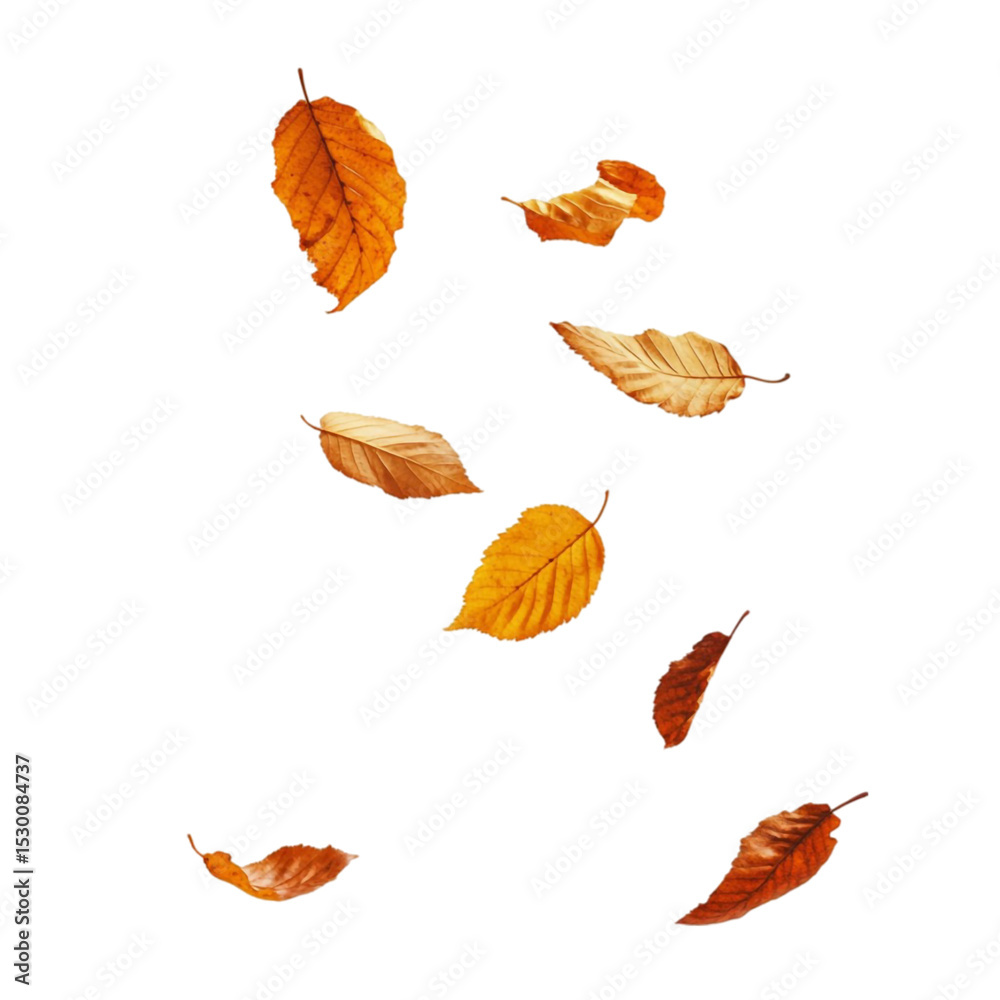 Fototapeta premium Autumn leaves falling vibrant colors abstract art design