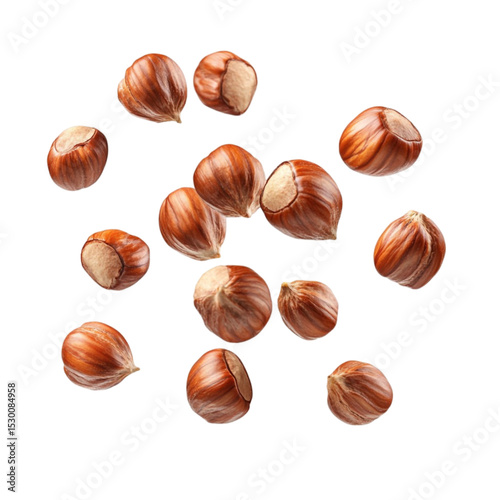 Wallpaper Mural Hazelnuts falling on colorful striped background a vibrant food image Torontodigital.ca