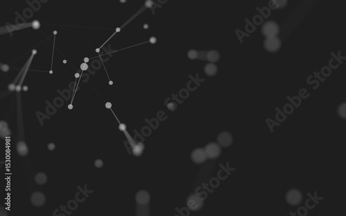 Fototapeta Naklejka Na Ścianę i Meble -  Abstract background. Molecules technology with polygonal shapes, connecting dots and lines. Connection structure. Big data visualization.