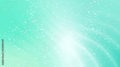 Teal gradient background with subtle scattered glowing white particles, creating a tranquil and celestial effect
