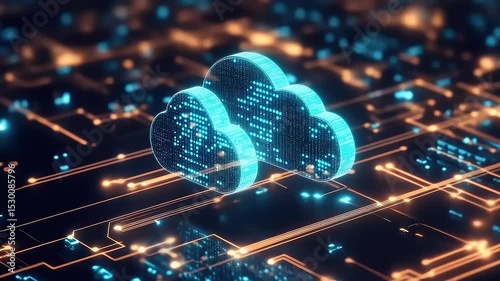 Digital Cloud Computing Network:  Cybersecurity, Data Storage, and Global Connectivity