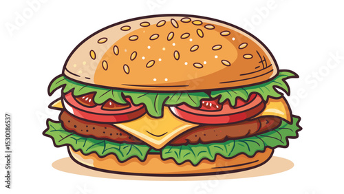 Cheeseburger Fast Food Logo – Transparent Background