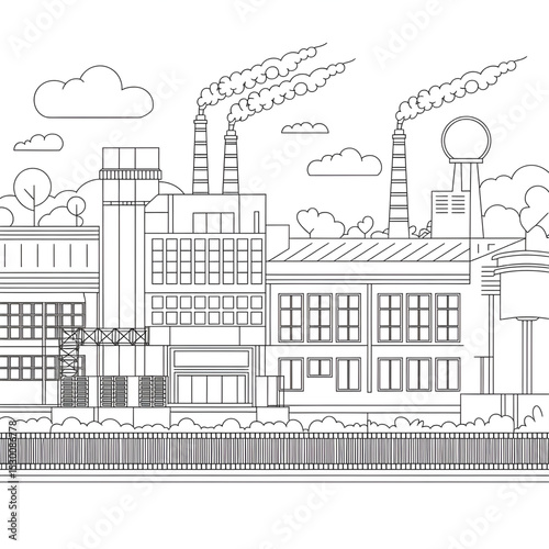 vector illustration of a factory