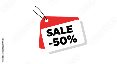 sale price tag diskone -50% sale, commercial use
