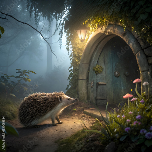 hedgehog in a black hat