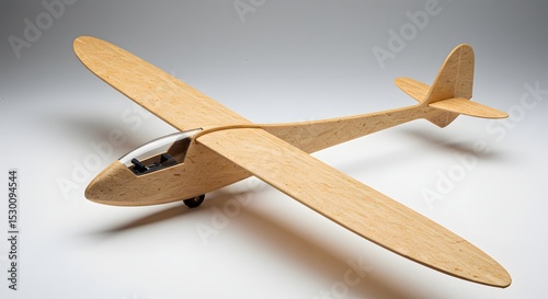 Wooden Model Glider Airplane Detailed Aerial Design Home Decor for Hobbyists and Aviation Enthusiasts
