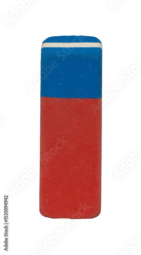 Photos Red and blue rubber eraser isolated on transparent for removing pencil marks in school and office stationery supplies