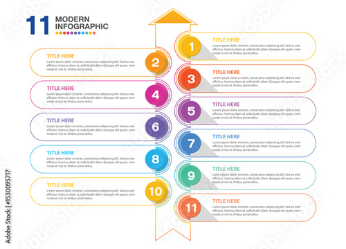 Infographic template, 11 steps.